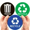 Pegatina de reciclaje para bote de basura de 3 piezas/5 pulgadas - Adecuada para uso en interiores y exteriores, impermeable y protector solar