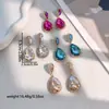 Moda Europea y Americana Lujo Ligero Nicho Gama Alta Temperamento Versátil Personalidad Exagerado Pendientes de Gota de Agua Venta al por Mayor