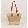 Bolso de Paja Playa Rayas Negras 2025 Nuevo Casual Verano Bolso de Hombro Moda Bolso Tote Bolso Versátil Mochila para Mujer