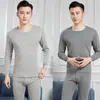 Compre um leve um grátis roupa íntima térmica masculina veludo grosso inverno roupa íntima plus size suéter de algodão barato traje long johns