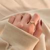 Anillo de presión de aceite abierto con ondas de agua, estilo japonés y coreano, estilo nicho, de Amazon, para mujer, de acero de titanio, suelto, joyería