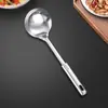 Espátula Colher de Aço Inoxidável Cozinha Doméstica Utensílios de Cozinha de Cabo Longo Colher para Sopa Não Quente Espátula de Cozinha Colher para Sopa Colher para Mingau