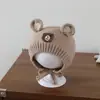 Chapéu infantil ins, chapéu de lã de urso de desenho animado para bebês de 1 a 3 anos, chapéu de tricô para outono e inverno, touca com proteção para as orelhas