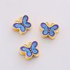 Cobre oro 18K cloisonné cuentas de joyería hechas a mano diy flores mariposa cuentas conservadoras del color pulsera material para abalorios