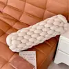 Almohada retorcida de lana de cordero, Almohada larga tejida para decoración de dormitorio y sala de estar, Cojín de felpa para sofá, Envío directo de una sola pieza