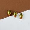 Nuevo 9*18mm ojo de caballo garra dorada turmalina taladro color degradado gema diy joyería piedra cristal joyería al por mayor