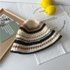 Designer de cor mista tecido chapéu de pescador feminino verão oco respirável balde chapéu elegante all-match bacia chapéu proteção solar guarda-sol