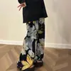 Pantalones de pijama de algodón y seda para casa de verano, longitud de nueve puntos, talla grande, pantalones casuales holgados a cuadros para casa, cómodos 05