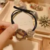 Acessórios de Cabelo com Estampa de Leopardo e Diamantes Coreanos Tchecos Elástico de Cabelo Estilo Coreano Feminino Elástico Adulto Dongdaemun Elástico de Cabelo de Alta Elasticidade