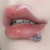 Stud de Lábio com Microincrustação de Cobre Estrela e Lua Joia de Lábio em Aço Inoxidável Espiral Externa Stud de Osso da Orelha 1.2 Espessura Stud Coclear Nova Joia para Piercing