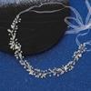 Faixa de cabelo transfronteiriça europeia e americana, acessórios para cabelo femininos, faixa de cabeça de pérolas e strass tecida à mão, cocar de noiva, acessórios para cabelo hanfu, atacado