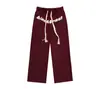 OreetaMarca de Moda Americana de Calle Pantalones Deportivos Casuales con Estampado de Letras para Hombres y Mujeres Pierna Ancha Holgada Pantalones Deportivos de Calle