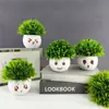 Flores Artificiales Falsas Muebles para el Hogar Adornos de Mesa Balcón Flores de Plástico Planta Verde Falsa Adornos de Plantas en Maceta Mini Decoraciones Bonsái