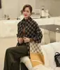 Novo cachecol de outono e inverno estilo coreano, de cashmere sintético, dupla face com cadeado de coração, versátil para ambientes com ar condicionado, xale quente, aquecedor de pescoço para estudantes