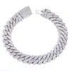 Collar Cubano Europeo y Americano Transfronterizo para Hombre de 36 mm Joyería de Hip-Hop de Moda Pulsera de Circonita con Rombos de Diamante Completo Joyería Personalización