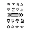 Pegatinas de Tatuaje Pequeñas con Combinación de Patrones Impermeables y a Prueba de Sudor de Larga Duración Avatar Geométrico Flecha Estrella Combinación de Pegatinas de Tatuaje para Hombres y Mujeres