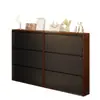 Gabinete de Zapatos Plegable Ultra Delgado para Uso Doméstico, Gabinete de Almacenamiento de Acero para Entrada, Estilo Retro, Gran Capacidad, Zapatero a Prueba de Polvo para Recibidor