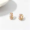 Pendientes de Plata de Ley S925 Incrustados con Circonita para Mujer Diseño de Nicho Alto Sentido de la Moda Europea y Americana ins Brazaletes para Oreja Accesorios Versátiles para Pendientes