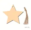 Artesanías de Madera Colgante Creativo de Rodaja de Madera Navideña Decoración del Hogar Pintado a Mano Accesorios para Árbol de Navidad Props DIY