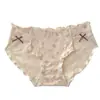 Vida Pastoral Ins~Chica de Deseo Puro Ropa Interior Dulce Moño Encaje Algodón Puro Cintura Media Bragas para Mujer