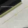 Collar de Trébol Chapado en Oro Rosa de 18 Quilates de Van Gogh con Pétalos Completos de Diamante, Diamante Único, Cadena Ligera de Lujo para Clavícula de Trébol de la Suerte, Regalo para Novia