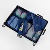 [Conjunto de Sete Peças] Bolsa de Cosméticos de Viagem Estilo Coreano Conjunto de Sete Peças Bolsa Organizadora de Roupas à Prova d'Água Sarja Conjunto de Sete Peças Espessado