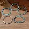 Conjunto de Pulseira e Chapéu de Cowboy Ocidental Estilo Cowboy com Padrão Vintage Esculpido e Incrustação de Turquesa Conjunto de Cinco Peças Atacado
