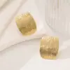 Aretes de Acero Inoxidable, Aretes de Lujo Ligero de Gama Alta, Juego de Collar, Aretes de Moño, Joyería Transfronteriza, Aretes Dorados de Acero de Titanio