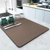 Alfombrilla Drenante para Encimera de Cocina Color Sólido Barro de Diatomeas Absorbente Hogar Restaurante Resistencia a Altas Temperaturas Anti-quemaduras Aislamiento Térmico Alfombrilla de Secado Transfronterizo