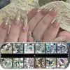Polvo de Brillo para Uñas Nuevo Transfronterizo, Ojos de Hada Coloridos, Uñas de Princesa Sirena, Polvo de Brillo de Lentejuelas Hexagonales, Paquete Mixto de 12 Compartimentos