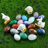Venta Caliente Transfronteriza Huevo de Cristal Natural Semiprecioso Ónix Huevo de Pascua Huevo de Pájaro de Amoy Artesanías de Cristal Adornos