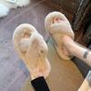 Chinelos Peludos para Mulheres, Novos Sapatos Tendência Estilo Coreano 2026, Chinelos de Algodão para Casa Outono e Inverno, Chinelos de Algodão Pelúcia Outono e Inverno