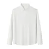 Camisa de manga larga de alta gama, sin costuras, con bordado estampado, top casual resistente a las arrugas, camisa de negocios antibacteriana 7A de otoño