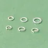Prata S925 Contas Soltas Contas Espaçadoras Círculo Espiral Círculo Torcido Fechado Círculo Aberto Material para Enrolar Joias DIY