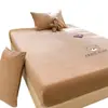 Capa de colchão de veludo de leite de inverno, espessa e felpuda, peça única com bordado de urso fofo, conjunto de três peças para colchão de quarto de dormitório