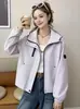 Cortavientos con capucha para mujer, estilo nuevo para Primavera y Otoño 2026, tamaño pequeño, casual para exteriores, chaqueta corta con cremallera a prueba de viento