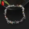 Pulsera Elástica de Grava de Cristal Natural al por Mayor Colorida Irregular Colección Caliente Transfronteriza Joyería de Mano al por Mayor