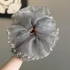 Elástico de Cabelo Multicamadas de Pérola com Rede Estilo Coreano Simples de Alta Qualidade para Rabo de Cavalo Coque Flor de Cabelo Versátil para Mulheres
