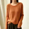 Suéter de Punto Cableado con Lentejuelas Cuello Redondo para Mujer 2026 Otoño Invierno Nuevo Estilo Estilo Perezoso Color Sólido Suave Manga Larga Top de Punto