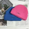 Gorro de Punto Sencillo Bordado con Letras para Otoño e Invierno, Muestra Facial de Mujer, Pequeño, a Prueba de Frío, Protección para los Oídos, Estilo Coreano, Gorro de Lana Versátil para Hombre