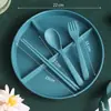 Prato Dividido Estilo Japonês Prato Dividido Redutor de Gordura Conjunto de Louça Infantil Combinação Prato de Arroz com Três Compartimentos Separado Prato de Café da Manhã Dim Sum