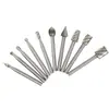Selecionado 6 peças Aço Rápido Madeira Pequenas Brocas Rotativas Cabeças de Lixa DIY Marceneiro Polimento Acabamento Conjunto de Ferramentas Elétricas
