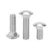 Tornillos de Carruaje de Acero Inoxidable 304, Tornillos de Máquina para Bastidor de Puente con Cabeza Semiredonda y Cuello Cuadrado M4M5M6M8