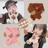 Bufanda de Invierno para Niños con Pompón y Cruz, Protector de Cuello Caliente para Bebés, Calentador de Cuello a Cuadros Florales a Prueba de Viento para Niños y Niñas