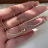 Mariposa Sonriente Chapado en Plata de Ley S925 Oro de 18 Quilates Colgante de Mariposa Sonriente Curvo Collar Cadena de Clavícula Dulce Elegante Nicho de Instagram