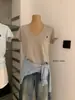 Wgwe9158 Guangzhou Shisanxing Camiseta de Verano Nueva para Mujer con Bordado de Caballo Cuello en V Manga Corta Adelgazante Top Casual