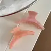 Pinza para el Cabello de Acetato Rosa Degradado Estilo Hada Coreano, Suave, con Textura Degradada Transparente, Pinza de Tiburón Grande, Disponible en Dos Combinaciones de Color
