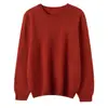 Versátil básico cuello redondo color liso otoño e invierno temperamento para ir al trabajo con cachemir suave pegajoso suéter de punto base suéter para mujer