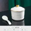 Tigela de hotel panela de cerâmica para ensopado com tampa tigela de sobremesa tigela individual para sopa louça individual panela de ensopado panela de cozimento duplo tigela para ninho de pássaro