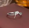 Anillo de Plata de Ley 925 100 Apellidos Familiares Apellido Familiar Anillo para Mujer Nuevo Amor Diseño de Nicho Sentido Anillo de Dedo Abierto Todo-partido Regalo